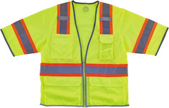 Unisex Adult Two-Tone Hi-Vis Class 3 Two Tone Hi Vis Surveyor Vest Zipper, Lime,