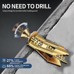 100PCS Drywall Self-Drilling Anchors with Screws Kit, 50 Metal Sheetrock Anchors
