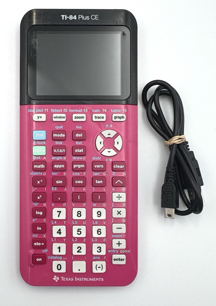 Texas Instruments TI-84 Plus CE Color Graphing Calculator Pink w/ USB – No Cover