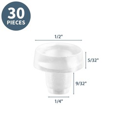 Litoexpe Glass Table Top Bumpers with Stem, 30 Pieces Clear -30 Pieces,