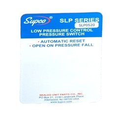 Supco SLP0520 Low Pressure Switch Open: 5 PSI Close: 20 PSI HVAC Refrigeration