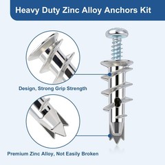 116 Pcs Premium Zinc Self-Drilling Drywall Anchors and Screws Kit, Heavy Duty…
