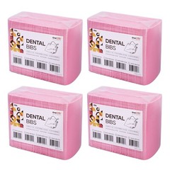 500pcs(4 Bags) 13″x18″ Pink Disposable Dental Bibs,Waterproof Resistant Napkin