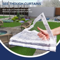 Ezcasch Clear Tarp 4′ x 6′, 15 OZ Vinyl PVC x White Edge