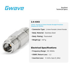 2.4mm Female to 2.4mm Female Adapter, DC – 50GHz