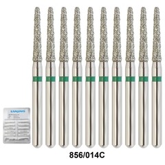Dental Diamond Burs FG Round End Taper 856/014C Coarse Grit Green Friction Grip