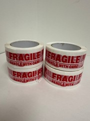 4X Rolls 2″x100 Yards Fragile Handle W Care Packing Shipping Box Sealing Tape US
