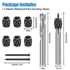 10Pcs/Set 3/8″ Double Sided Rotary Spot Weld Cutter Remover Drill Bits Cut Welds