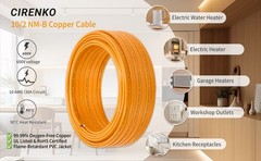 10/2 NM-B Cable 100FT w/Ground Solid Copper 600V UL Listed Orange Jacket