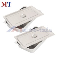 2-Pack Full Size Hotel Steam Table Pan with Lid 4 Inch Deep Stainless