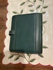 Franklin covey Vintage Aurora Full Grain Italian Leather Classic Teal/ Green