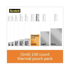 Scotch TP5854100 5 mil 8-1/2″ x 11″ Thermal Laminating Pouches (100/Pack) New