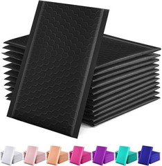 Black 4×8 Inches Bubble Mailers (50 Pack)