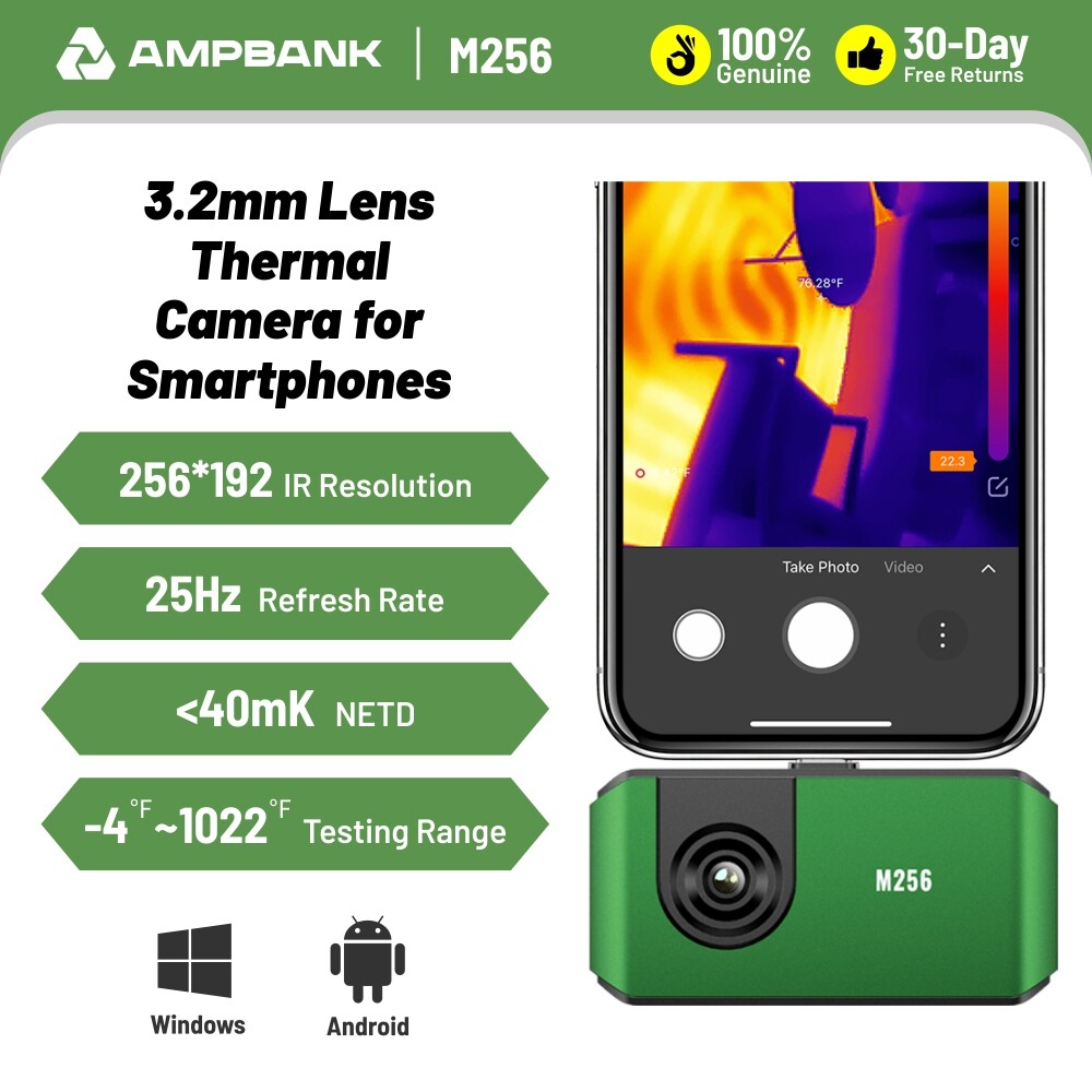 ⭐AMPBANK M256 Thermal Imaging Camera 256×192 IR High Resolution Android Type-C