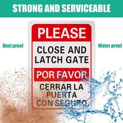 Blulu 4 Pcs Please Keep Gate Close Sign 10″ x 7″ Please Close and Latch Gate …