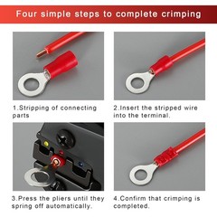100Pcs 1/4 M6 Ring Terminals, AWG 12 10 Insulated Electrical Crimp Terminals