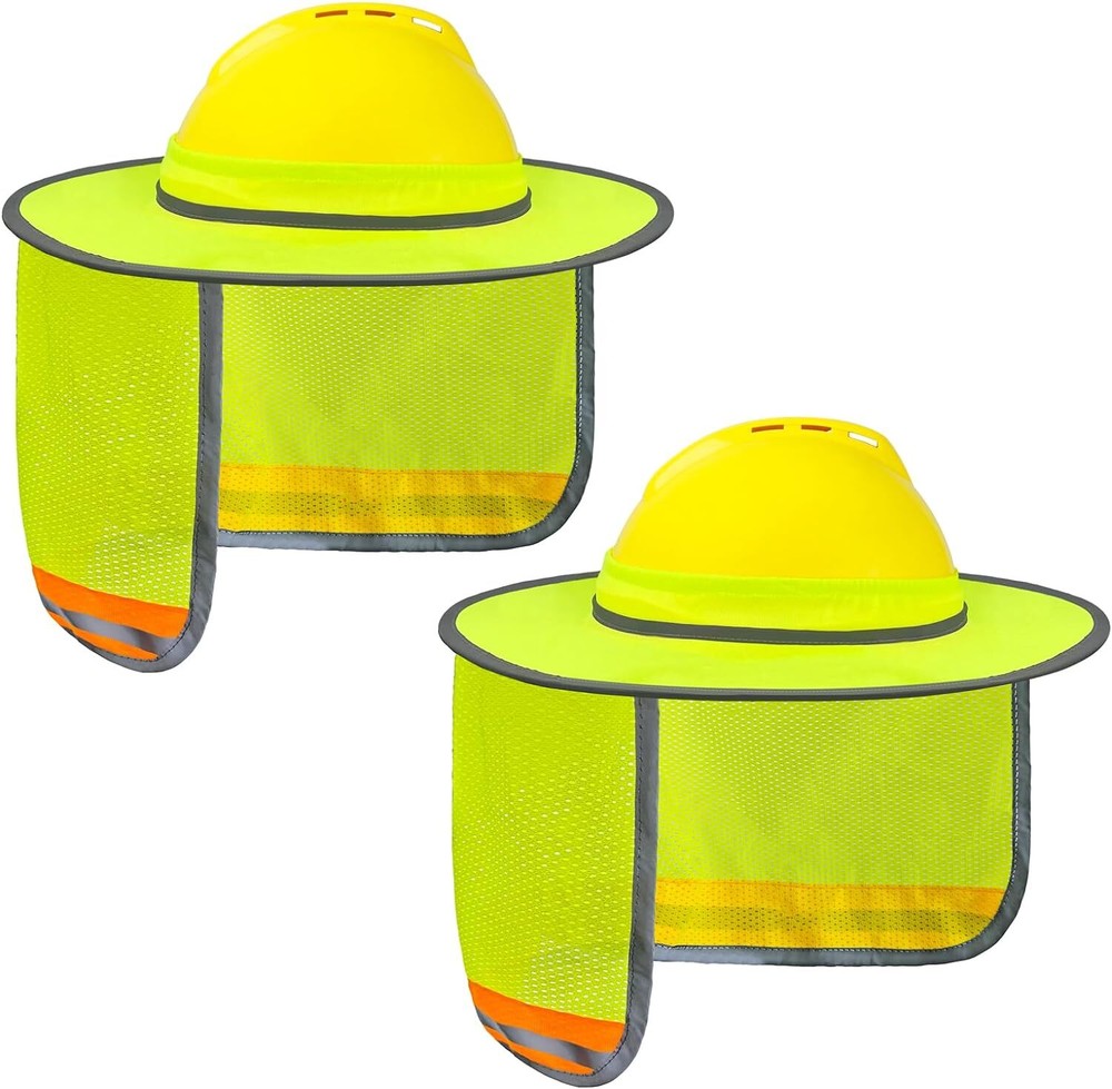 EvridWear Hard Hat Sun Shade Full Brim with Reflective Stripe Neck Protection