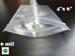 50 4″ x 6″ Extra Heavy Duty 6 Mil Zip Seal Lock Top Plastic Bags Resealable 6ML