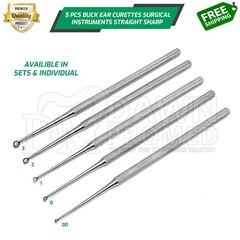 Buck Ear Curettes 6-1/2″ sharp Straight ENT Surgical Instruments German Grade