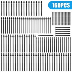 160pcs Push Mount Cable Zip Ties 5 Sizes Self Locking Cable Strap Assortment Kit