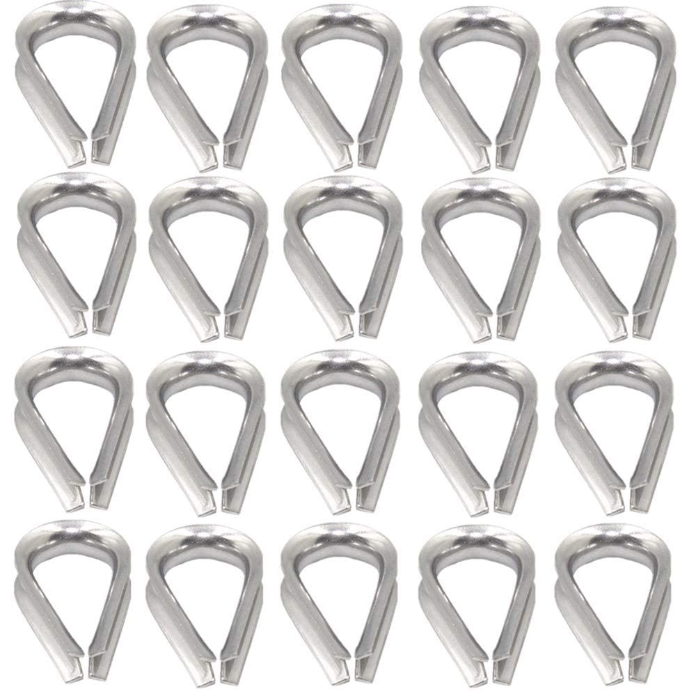 20pcs 1/4” M6 Stainless Steel Thimble for Diameter Wire Rope Cable Thimbles …