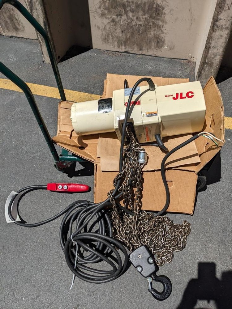 COFFING 08249W JLC4008-1-20 2-TON 8 FPM ELECTRIC CHAIN HOIST HOOK MOUNTED NEW B2