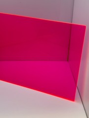 RED PINK FLUORESCENT ACRYLIC PLEXIGLASS 1/8″ X 8″ X 12″ PLASTIC SHEET