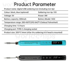 USB Soldering Iron 800mAh battery Digital Soldering Iron Set Temperature Adjust