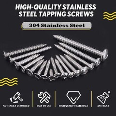 #6 #8 #10 #12 Phillips Self Tapping Screw Set Flat/Pan Head Stainless Screws kit
