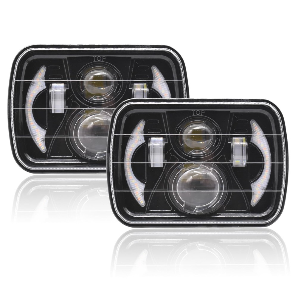 H6054 5×7 LED Headlights Mazda B2200 B2600 RX-7 Sealed Beam DRL Turn Signal DOT