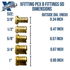 5 PCS 1x1x1 Inch Pex Tee Pex B Crimp Version 2313=5X Plumbing Fitting