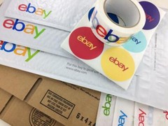 eBay Branded Shipping Supplies Kit Lot Boxes Padded Envelopes Tape Tissue 44 Ct