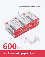 Paperclips for Office School & Personal Use, #1 Nonskid Paper Clip (1-2/7″), 600
