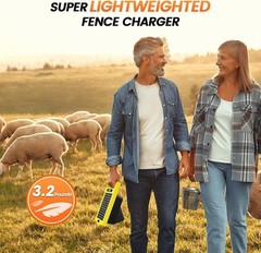 Electric Fence Charger Solar Powered 20 Miles 0.32J Livestock Energizer 24 Hour