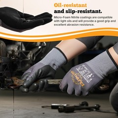 Work Gloves Microfoam Nitrile Coated Men -6 Pairs, Safety Warehouse Gloves Me…