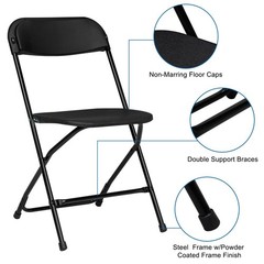 10 Pack Plastic Commercial Folding Chairs Stackable Picnic Party Black Home
