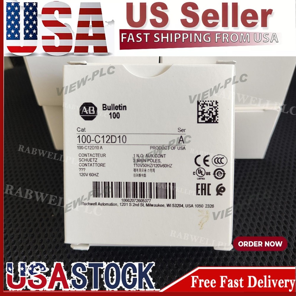 New AB 100-C12D10 /A MCS-C IEC Contactor 12A 110V 50Hz/120V 60Hz USA