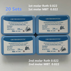 20 Sets Dental Orthodontic Buccal Tubes 1st 2nd Molar Tube Roth MBT 022 Non-Con