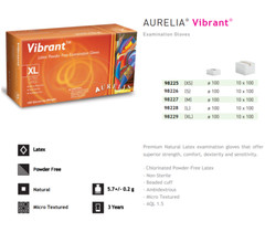 White Latex Exam Gloves, Aurelia Vibrant 5.5 mil – Powder Free, Disposable
