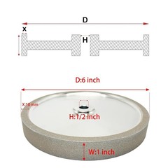 NEW 6″ CBN Grinding Wheel 180 Grit 1/2″ Arbor 1″ Wide for Bench Grinder & HSS To