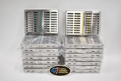 16 Brand New German Stainless Dental/Medical Sterilization Cassette Green/Yellow