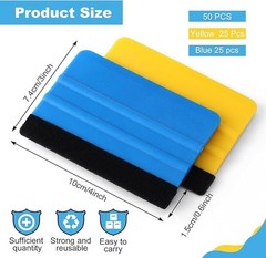 50 Pcs Plastic Vinyl Squeegee 4 Inch Felt Edge for Car Window Windshield Glass