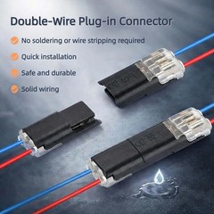 Double-Wire Plug-in Connector with Locking Buckle, Quick Clip Wire Connector