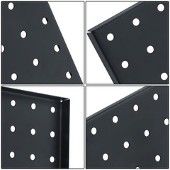 4 Pack 12″x12″ Heavy Duty Black Metal Pegboard Panels Pegboard Wall Organizer