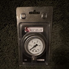 Best Welds 100 PSI Pressure Gauge 2in Face 1/4in NPT Side/Bottom Mount