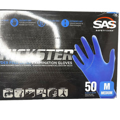 SAS THICKSTER 14 MIL BLUE LATEX POWDER FREE MED GLOVES (100 PER BOX)