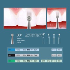 AZDENT Dental Diamond Burs Ball Round FG XL 1.6mm 25mm BR-X28-BR-X41C BR-X31