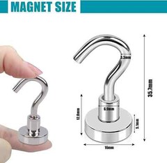 20 pcs Magnetic Hooks 25lbs+ Neodymium Rare Earth With 3 Layers Ni Super Strong