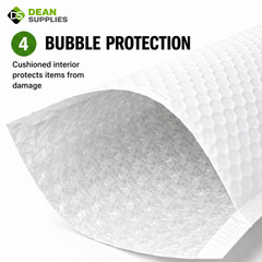 4×7 Bubble Mailers White 500 Pack Padded Shipping Envelopes Peel