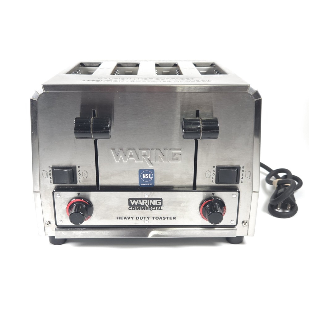Waring Commerical WCT855 four slice bread/bagel toaster. 240VAC, 2700W w/ Plug